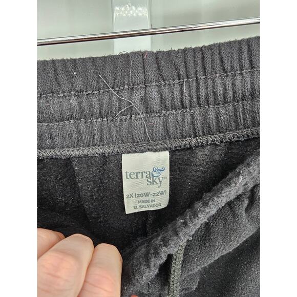 Terra & Sky Black Elastic-Waist High-Rise Pull-On Sweatpants Size 2X - Picture 3 of 4